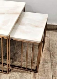 โต๊ะกาแฟทำจากหินอ่อนสีทองสไตล์โมเดิร์นหรูหราห้องนั่งเล่นหรูหราใช้ในบ้านห้องครัวห้องนอน - Product Image 2