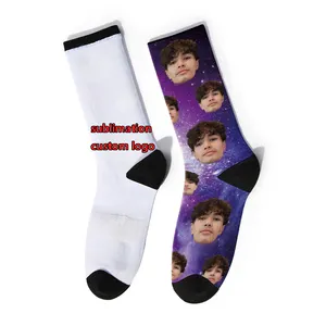 high quality sublimation socks blank custom socks with packaging design logo sublimated christmas stocking