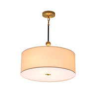 Nouvelle lampe de plafond en cuivre de style américain simple pour chambre à coucher, salle à manger, jardin, étude, restaurant, luminaire suspendu