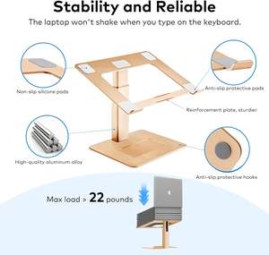 Подставка для ноутбука настольная, эргономичная Сидящая и стоящая подставка для ноутбука MacBook 11-17 дюймов DJ подставка для ноутбука регулируемая - Product Image 4