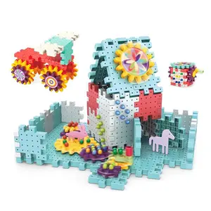 Bloques y modelos de construcción para bebés, 368 piezas, puzles creativos, montaje en 3D, bricolaje, engranaje de plástico, juego de bloques de construcción