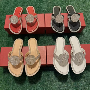 Chaussons pour femmes, sandales à strass, chaussures femme, sandales décontractées tendance pour l'été, sandales de femme, chaussures plates - Product Image 1