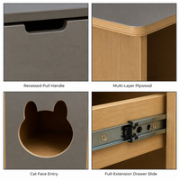 Bureau d'ordinateur multifonctionnel avec niche pour chat intégrée |   3 tiroirs de rangement |   Bois multicouche 120x60x75cm