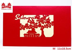 Tarjeta 3D Pop Up con diseño de flor de cerezo y casa, tarjeta de felicitación floral japonesa rosa para cumpleaños, Día de la Madre, regalo de primavera. - Product Image 3