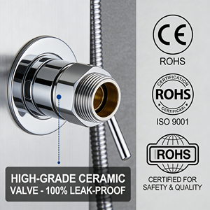 Columna de Ducha de Acero Inoxidable para Baño, Multifuncional, con Chorro de Masaje, Efecto Lluvia, Doble Grifo, Montaje en Pared, Acabado Níquel Cepillado, ¡Gran Venta! - Product Image 6