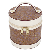 Sac à main cylindrique OUVERIE pour femme en cuir végétalien floral pressé à chaud, écologique, style seau, avec poignée supérieure