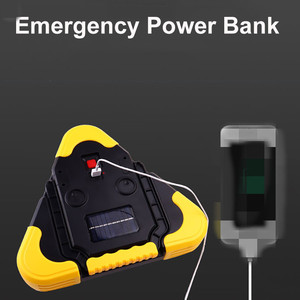 Lampe d'avertissement triangulaire solaire d'urgence, lampe d'alarme de sécurité pour panne, lampe solaire portable pour le camping et le travail - Product Image 6