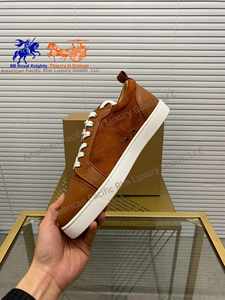 Christians Designer Genuine Leather Red Bottom Walking Shoes Casual Sports Sneakers with Retro Print Light Weight Louboutins - Product Image 4