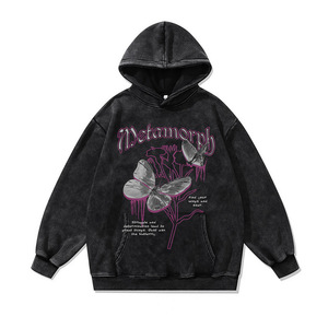 Hoodie Boxy Vintage Personnalisé pour Homme, Coupe Oversize, Ourlet Court Effet Vieilli, Lavage Acide, Broderie Numérique DTG, Tricoté, Disponible XX X - Product Image 6