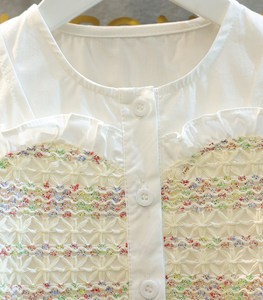 Ensemble de style princesse d'automne pour filles, chemise patchwork élégante pour petite fille et jean à dentelle, ensemble deux pièces, vêtements pour filles - Product Image 3