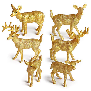 HY Toys 6 piezas Forest Series Gold Edition simulación Animal modelo juguete cola blanca ciervo decoración conjunto para niños juguetes educativos - Product Image 3