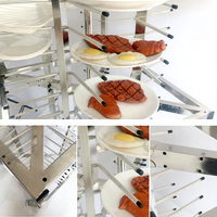 Chariot de collecte de vaisselle en acier inoxydable Heavybao, chariot mobile pour 80 assiettes, équipement de restauration