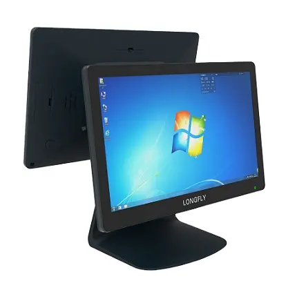 Caja registradora Longfly, pantalla táctil de 15,6 pulgadas, sistemas Android POS a la venta, terminal Windows POS, pantalla dual incorporada en la impresora