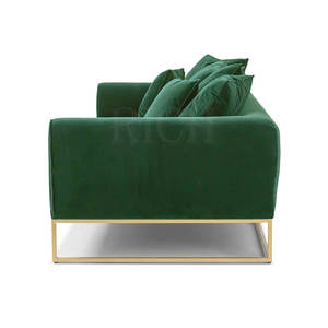 आधुनिक लक्जरी मखमली कपड़े सोने की धातु अवकाश सोफे घर के रहने वाले कमरे होटल हॉल लॉबी कार्यालय किराये की घटना फर्नीचर - Product Image 5