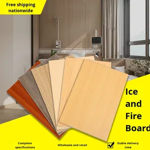 Pannello di parete antibatterico inorganico Pre-rivestito medicale impiallacciatura di legno decorativo ignifugo "pannello di" fuoco "per hotel medici - Product Image 6