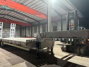 Camión de plataforma baja de 40, 60 y 100 toneladas para transporte de contenedores de acero, semirremolque de plataforma baja - Product Image 3