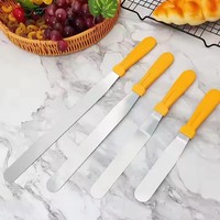 Grattoir à glaçage en acier inoxydable avec poignée en plastique marbrée Spatule de cuisson pour gâteau plus lisse pour la pâtisserie