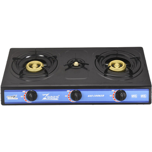 Cuisinière à gaz portable à 3 brûleurs en acier inoxydable avec allumage automatique pour la maison et l'extérieur - Product Image 1