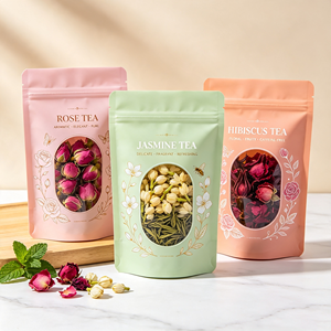 Bolsa Doypack Personalizada con Impresión a Granel, Precio de Fábrica, 250g/500g, Bolsa con Cierre para Té Aromático, Ventana Transparente para Empaque de Té MOPP - Product Image 1