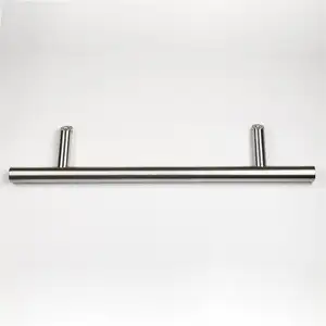 36 Inch Commercial Round Polished Offset Pull Single Entrance Glass Door Pull Handle