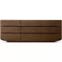 Commode en bois massif Daria R avec six tiroirs, armoire de rangement pour chambre à coucher, salon, armoire latérale