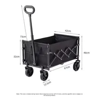 Chariot de camping d'extérieur grande capacité, durable, 300 LBS, pliable, épaissi, pour pique-nique, plage, courses, usage intensif