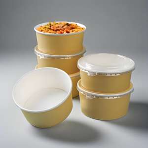 Recipientes de Papel para Llevar con Logotipo Personalizado, Tazones para Ensalada de 400ml~1500ml, Tazón Redondo Desechable de Papel Kraft para Envasado de Alimentos - Product Image 2