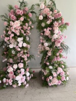 Arche florale artificielle K62 avec roses et verdure pour mariage, Noël, remise de diplôme, décoration de scène