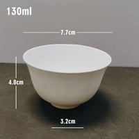 Bol à dessert blanc en bagasse de fibre moulée compostable, jetable, pour crème glacée, sundae, pudding, yaourt, contenant alimentaire pour la restauration