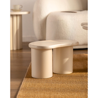 Populaire Forme Irrégulière Petite Table À Thé Crème Blanc Mignon Nuage Table Basse En Bois pour Salon