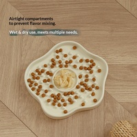Assiettes à lécher anti-étouffement en céramique pour chats et chiens, bol à lécher en forme de fleur pour chats, chiens et animaux