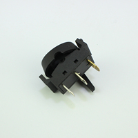 Interrupteur à bascule miniature en plastique 3 broches ON-OFF SPST, point rouge lumineux, interrupteur à bascule de commande d'alimentation, couleur noire avec tige coulissante