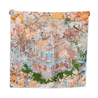 Foulard carré personnalisé 100% soie de mûrier, imprimé tropical, faible MOQ, livraison rapide en 7 jours, ourlet roulé à la main ou à la machine, service OEM ODM