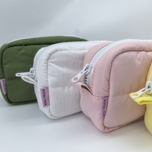 Pochette de maquillage professionnelle en coton avec fermeture éclair, personnalisable, pour rangement de cosmétiques, idéale pour sacs de rangement matelassés - Fournisseur Royal Fair Tycoon - Product Image 2