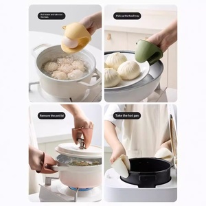 Pince de préhension isolante pour bols et plats, antidérapante, résistante à la chaleur, pour four/micro-ondes/friteuse à air, gant de cuisine anti-brûlure, logo personnalisé - Product Image 3
