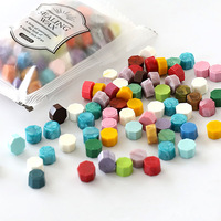 Perles de cire à cacheter octogonales 100 pièces/35g par petit paquet, couleurs unies et mélangées en spirale, pastilles de cire pour sceau de cire, option 135 couleurs