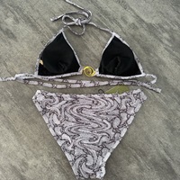 Bloemenprint Tweedelig Bikiniset Snel Droogende Polyester Spandex Dames Zwemkleding Groothandel OEM