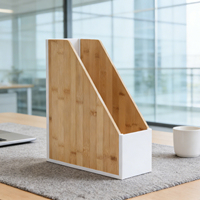 Organizador Giratorio de 360° de Madera A3 Personalizado, Caja de Almacenamiento de Archivos de Oficina de Lujo