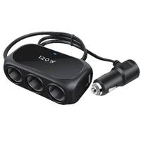 Adaptateur de prise 1 vers 3, marque YFL, matériau plastique, accessoires intérieurs de voiture, double prise USB, appareil 12V pour téléphone portable