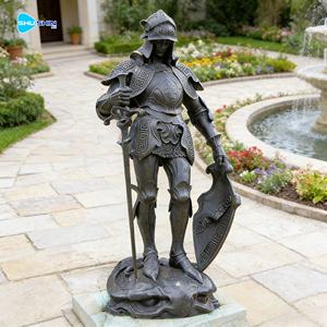 Grande statue de <span class=keywords><strong>chevalier</strong></span> médiéval en bronze sur cheval, sculpture en métal coulée à la main, pour la décoration de jardin, de parc ou d'extérieur - Product Image 6