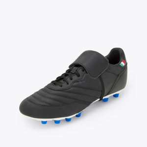 Unisex Firm Ground Soccer Cleats Black Upper Red Blue Studs Flip Tongue Lace Non Slip Low Top Outdoor Training Autumn/Winter - Product Image 3