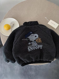 D1487 Veste décontractée pour garçons en velours de coton chaud avec imprimé de dessins animés, <span class=keywords><strong>fermeture</strong></span> éclair et boutons, vêtements d'hiver pour enfants, taille plus - Product Image 3