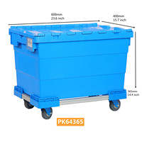 Boîte de rangement en plastique PP de qualité alimentaire, robuste, pour la logistique, conteneur de transport, caisses avec couvercles à charnières pour le déménagement et le transport