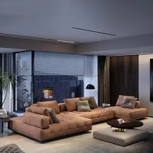 Ergonomic Design Modern Sectional Sofa living room furniture sectional chocolate