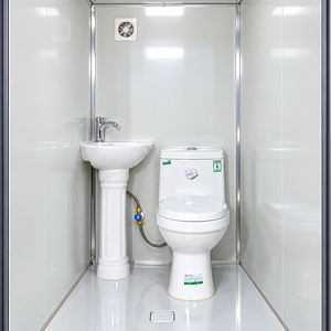 Cabina de Baño Portátil Prefabricada Etodevice, Unidad de Baño Móvil con Sistema de Ventilación para Obras de Construcción, Uso Público en Exteriores - Product Image 3