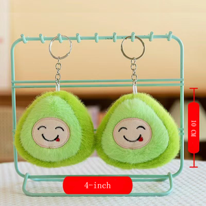 Porte-clés en peluche Avocat Kawaii, <span class=keywords><strong>vert</strong></span>, duveteux et moelleux, avec visage à langue sortie, pour décoration de <span class=keywords><strong>sac</strong></span> à dos pour filles - Product Image 4