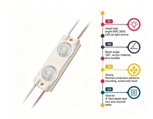 โมดูลไฟ LED รุ่นขายดี 2835 2LED DC12V 1W 100LM ปรับความสว่างได้ กันน้ำ IP68 สำหรับงานจัดแสดงแบบอินเทอร์แอคทีฟในพิพิธภัณฑ์ - Product Image 3