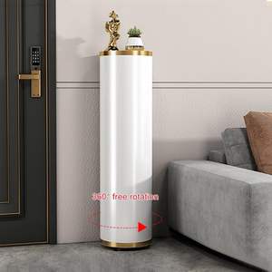 Белый вертикальный 360 Вращающийся шкаф для обуви-Регулируемая перегородка современный высокий, для хранения углов прихожей - Product Image 2