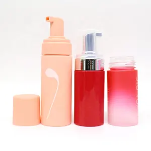 150ml 200ml Pet Surface Face Cleanser Liquid Empty Plastic Foam Soap Cosmetic Skincare Bottle Black White Foam Pump Bottle