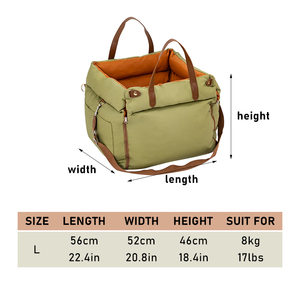 Asiento de coche de piel sintética de lujo para mascotas, cama elevadora para perros, cama para asiento de coche con hebilla de seguridad, LOGOTIPO personalizado, camas de lujo para perros, asiento de coche para mascotas - Product Image 2